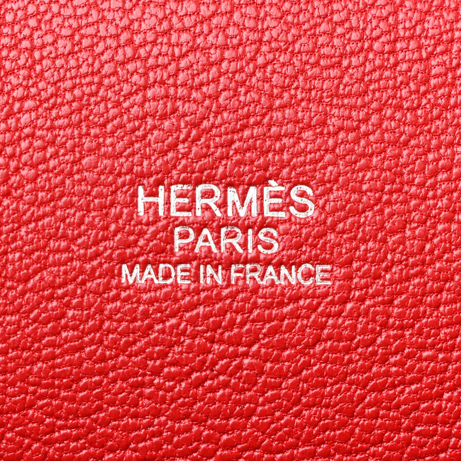 Hermes Taurillon Clemence Bi-Color Jypsiere 28 Rouge H Rouge Casaque Image 6