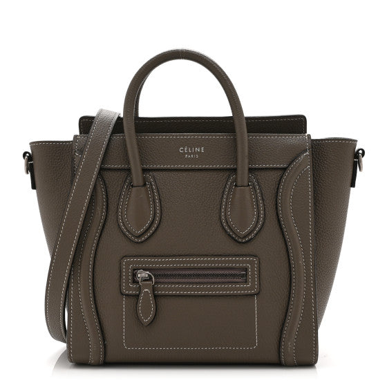  Celine CELINE Drummed Calfskin Nano Luggage Souris