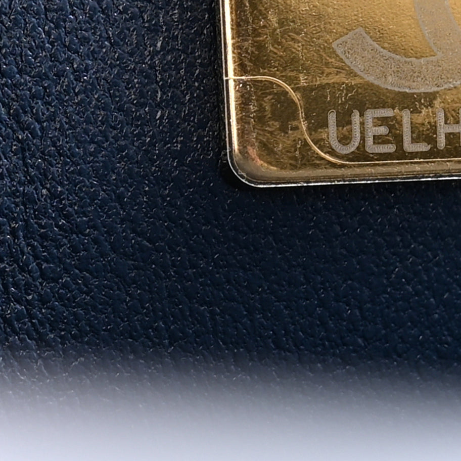 Chanel Lambskin Quilted Medium Top Handle Boy Flap Dark Blue Image 7