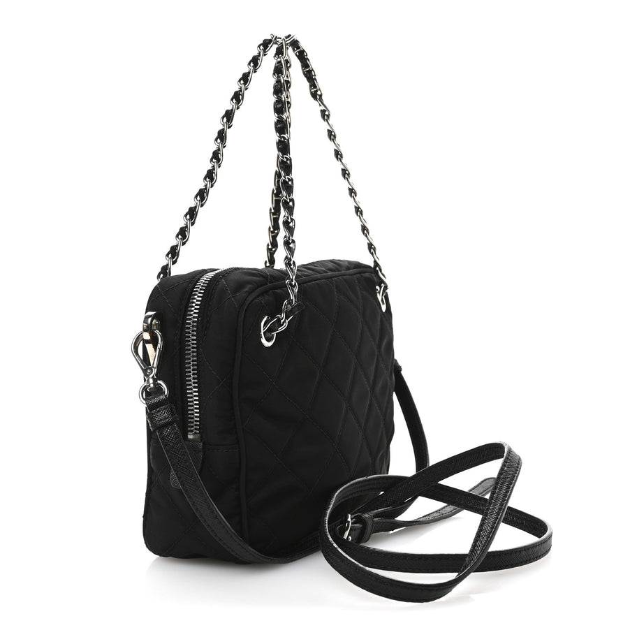 Prada Nylon Tessuto Impuntu Quilted Bandoliera Crossbody Bag Black Image 3
