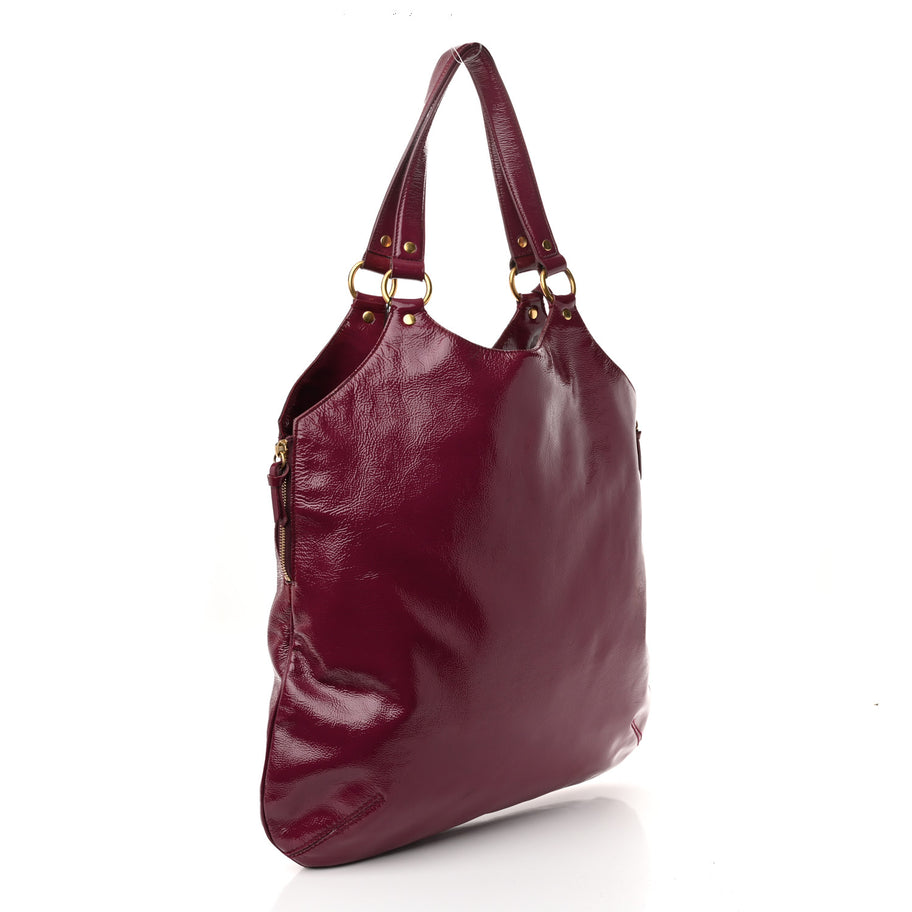 Saint Laurent Patent Tribute Tote Red Image 3