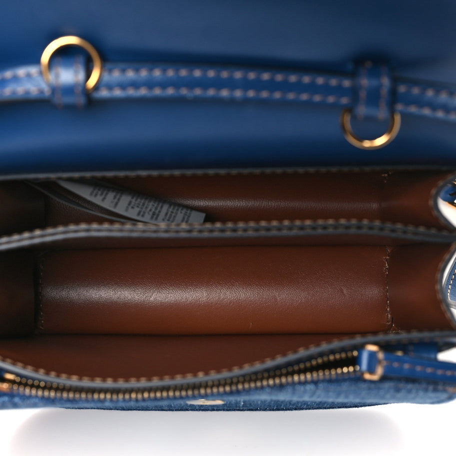 Versace Denim La Medusa Chain Shoulder Bag Navy Blue Image 5