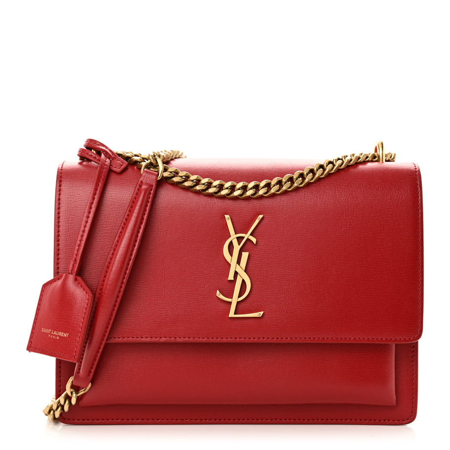 Saint Laurent Calfskin Medium Monogram Sunset Rouge Eros Image 1
