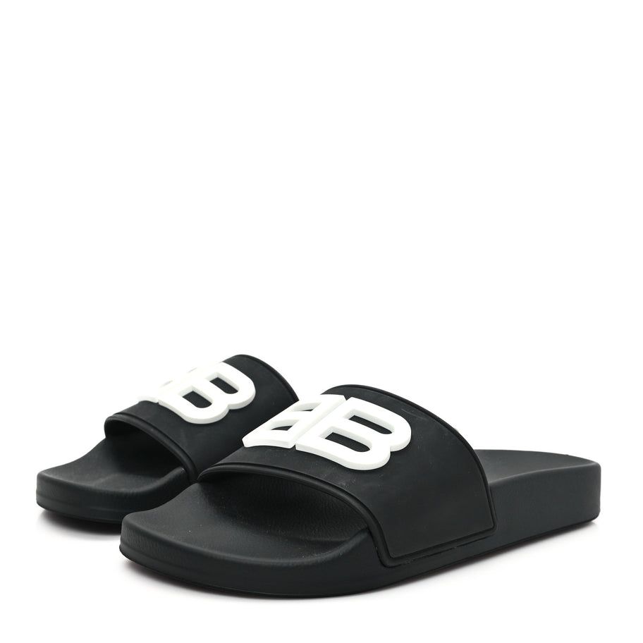 Balenciaga Rubber Womens BB Pool Slide Sandals 36 Black Image 4