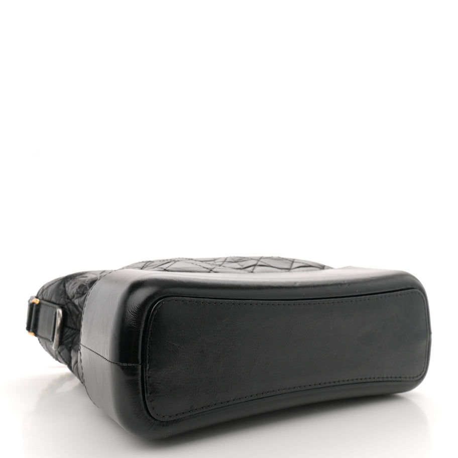 Chanel Aged Calfskin Quilted Medium Gabrielle Hobo Black Image 4