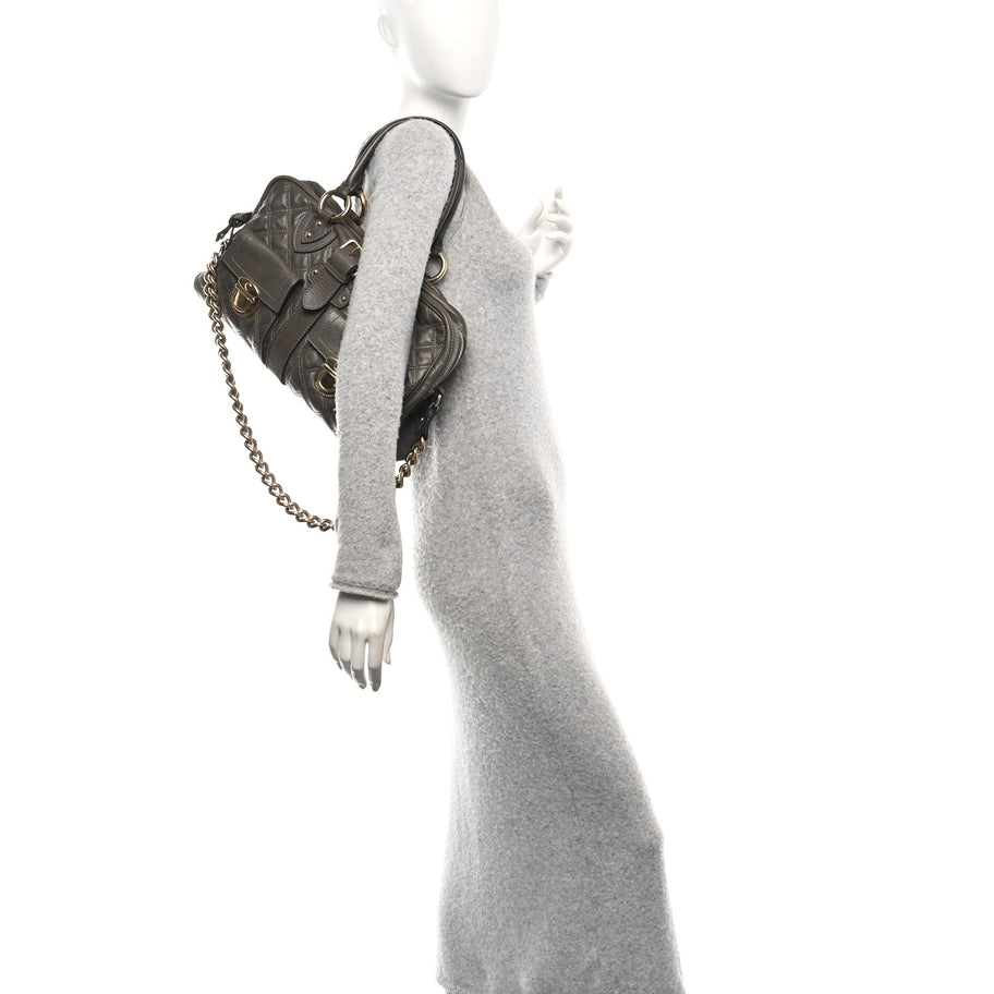 Marc Jacobs Calfskin Quilted Venetia Satchel Grey Image 2