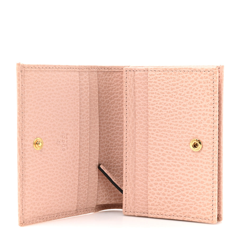 Gucci Dollar Calfskin GG Marmont Card Case Perfect Pink Image 6