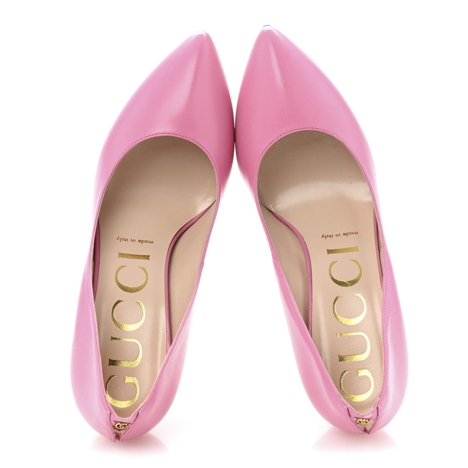 Gucci Malaga Kid GG Split Back Pumps 38.5 Pink Tropical Flower Image 2