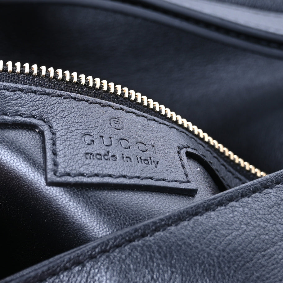 Gucci Roxy Calfskin Blondie Chain Shoulder Flap Bag Black Image 6