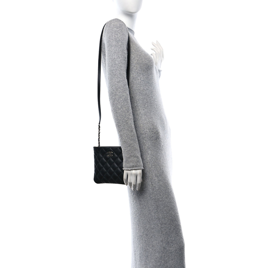 Chanel Lambskin Quilted Crossbody Bag Black Image 2