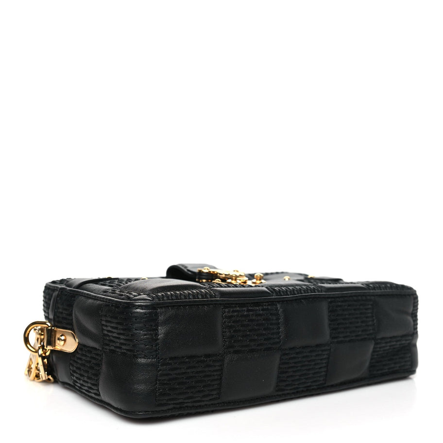 Louis Vuitton Lambskin Damier Quilt Troca PM Black Image 5