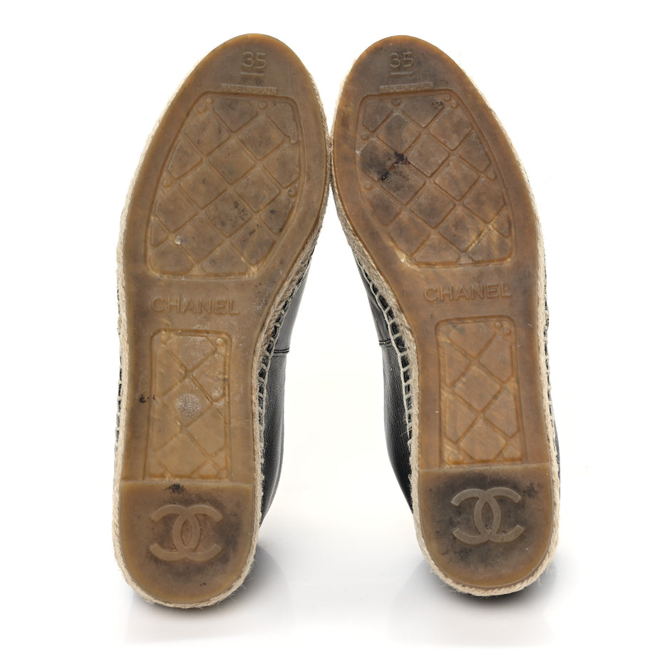 Chanel Lambskin CC Espadrilles 35 Black Image 6