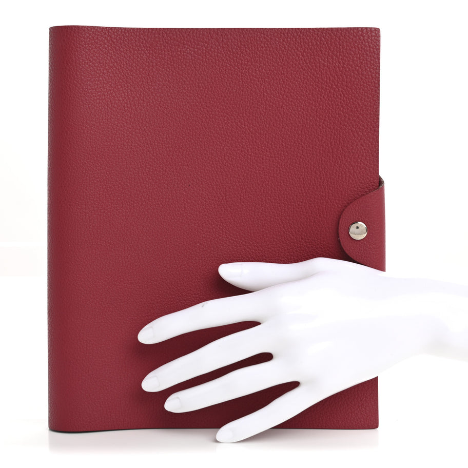 Hermes Togo Ulysse MM Notebook Cover Rouge Grenat Image 2