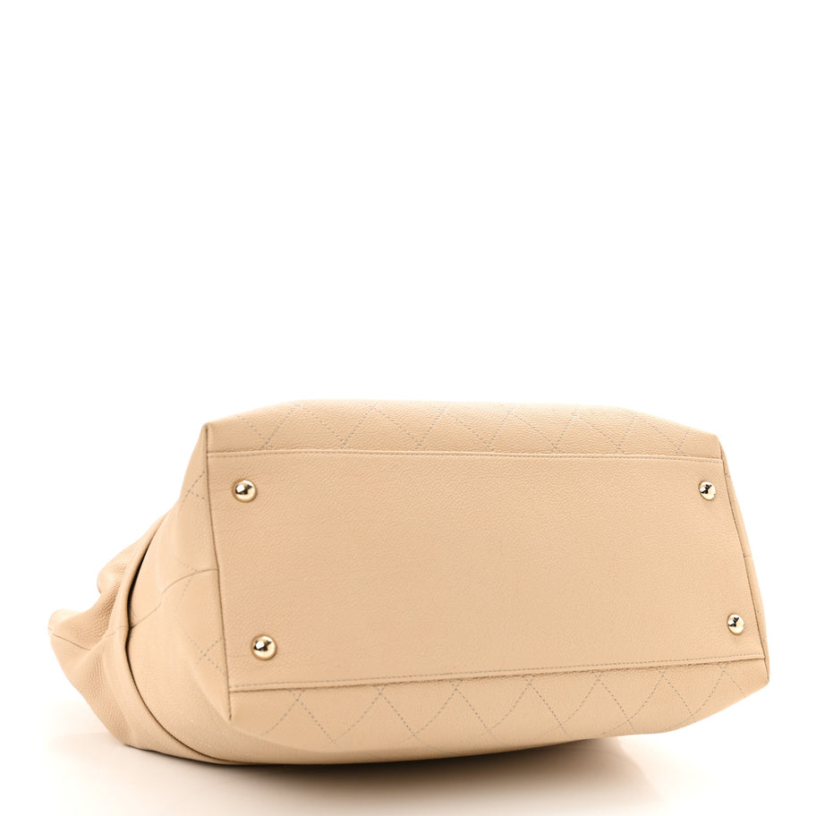 Chanel Caviar Stitched Shopping Tote Beige Image 4