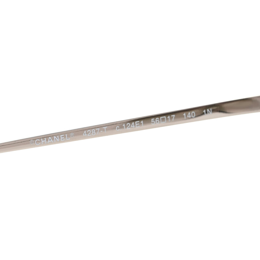 Chanel Titanium Rimless Square Sunglasses 4287-T Silver Image 5