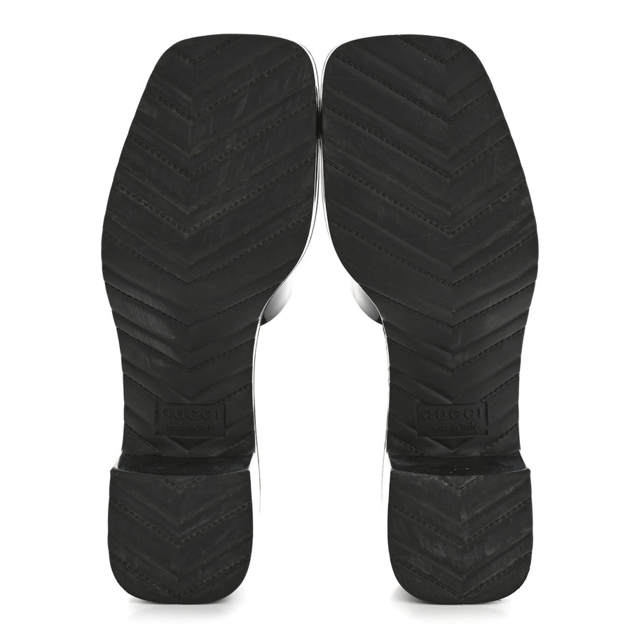 Gucci Rubber Logo Womens Platform 20/60mm Slide Sandals 35 Black Image 6