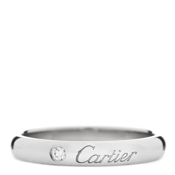  Cartier Platinum Diamond 3mm C De Wedding Band Ring 52 6