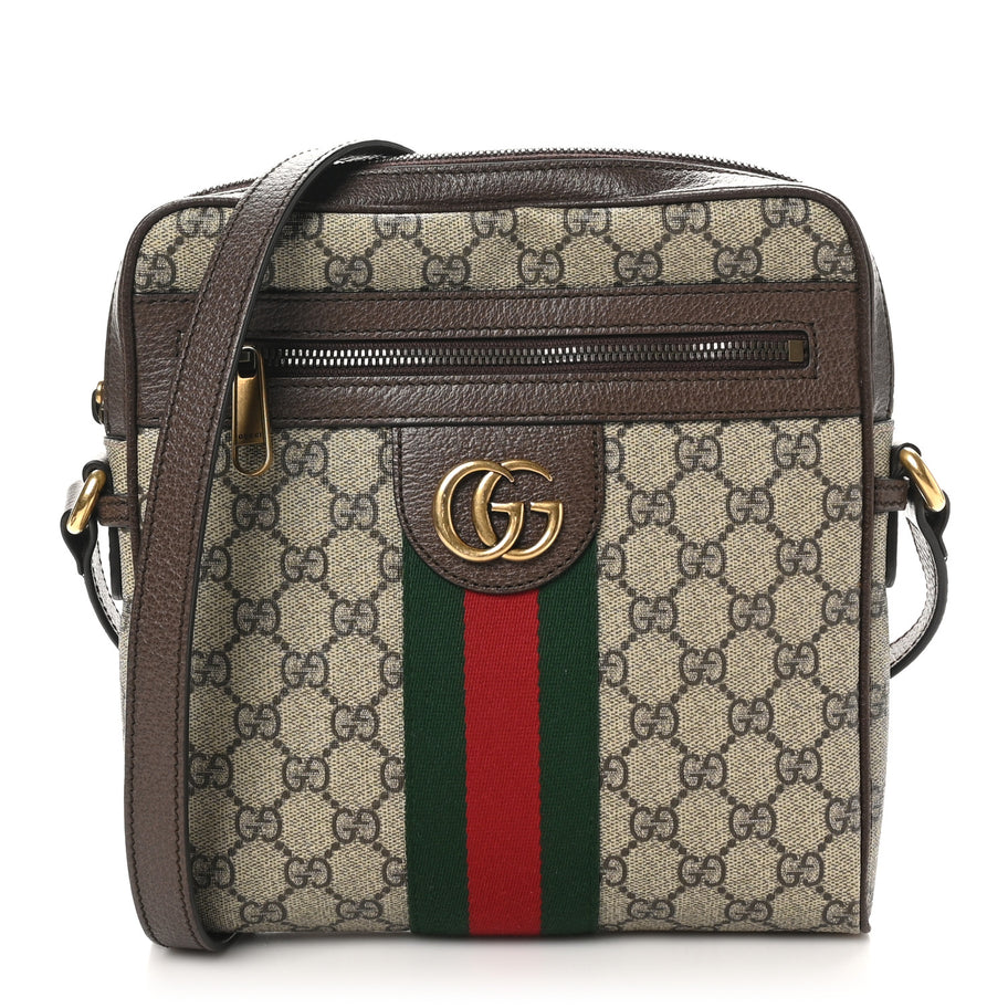 Gucci GG Supreme Monogram Web Small Ophidia Messenger Bag Brown Image 1