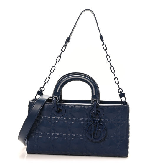 Christian Dior Calfskin Cannage Diamond Medium Lady D-Joy Navy Blue Image 1
