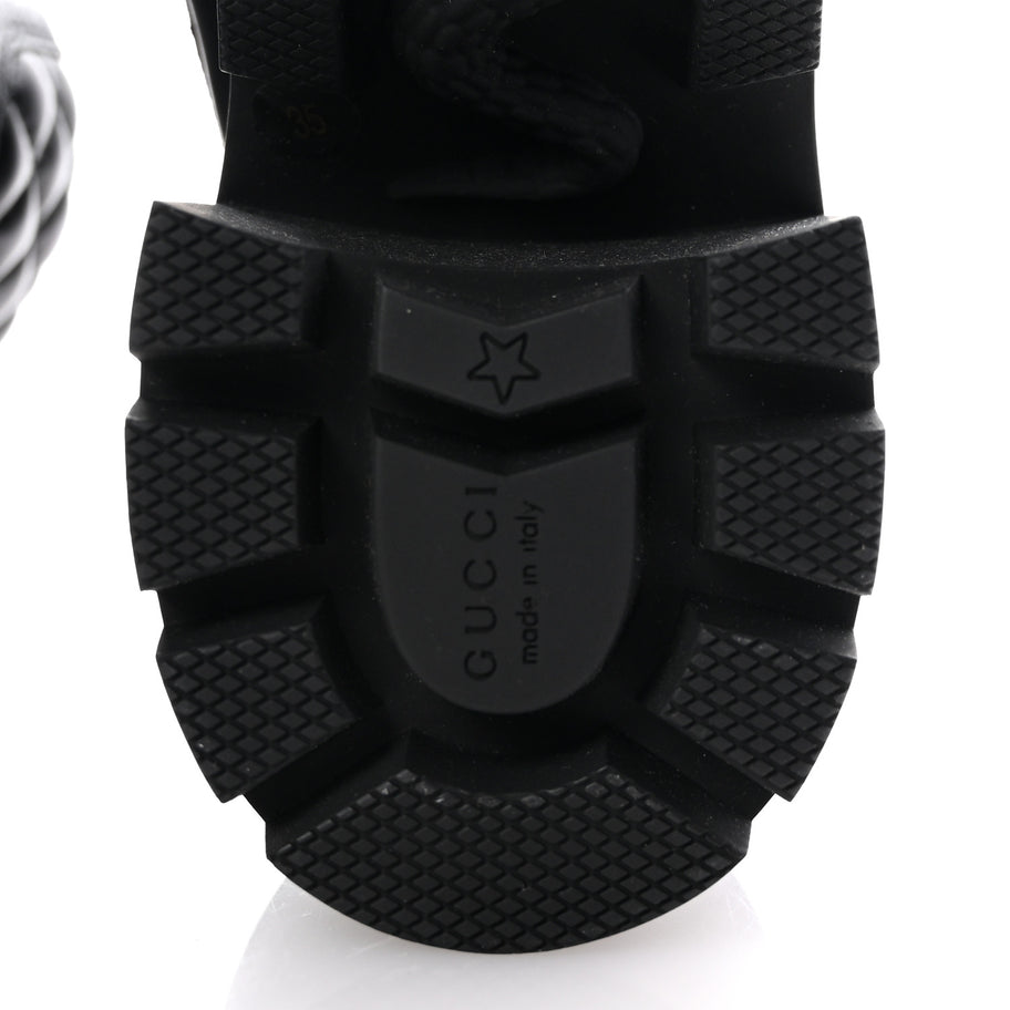 Gucci Apollo Calfskin GG Supreme Nappa Samoa Quilted Lace Up Ankle Boots 35 Black Image 7
