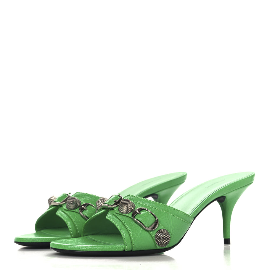 Balenciaga Agneau Arena Cagole 50mm Slide Sandals 36.5 Vivd Green Image 4