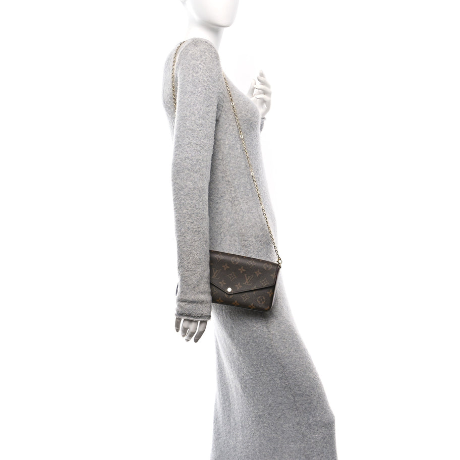 Louis Vuitton Monogram Pochette Felicie Chain Wallet Fuchsia Image 3