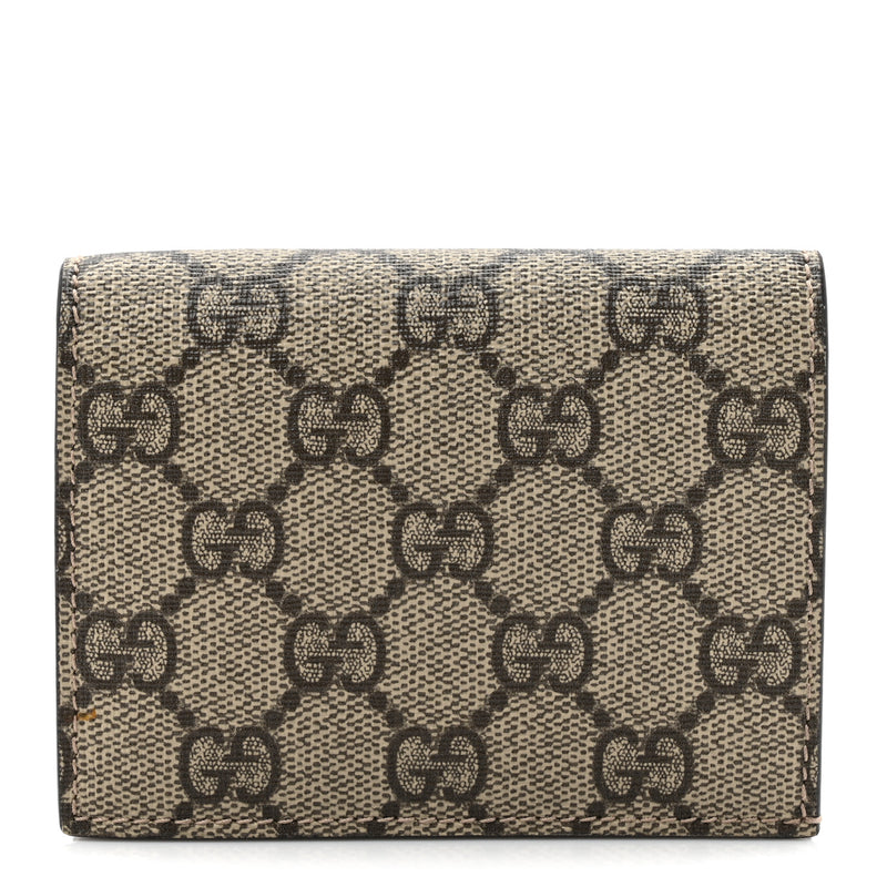  Gucci GG Supreme Monogram Card Case Beige