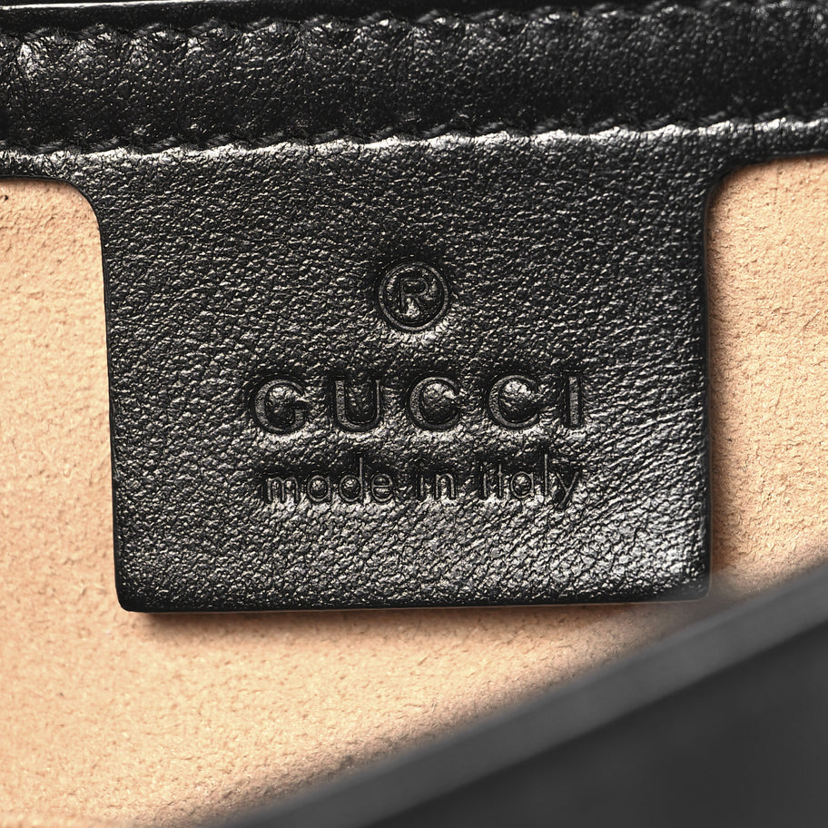 Gucci Calfskin Matelasse Medium GG Marmont Shoulder Bag Black Image 6