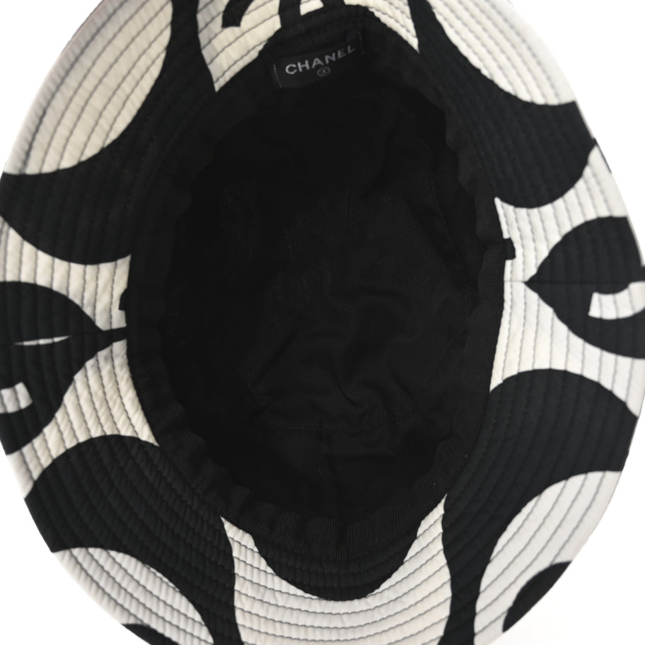 Chanel Cotton CC Bucket Hat Black White Image 7
