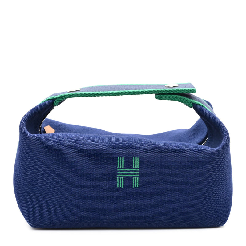  Hermes Canvas Small Bride-A-Brac Pouch Marine