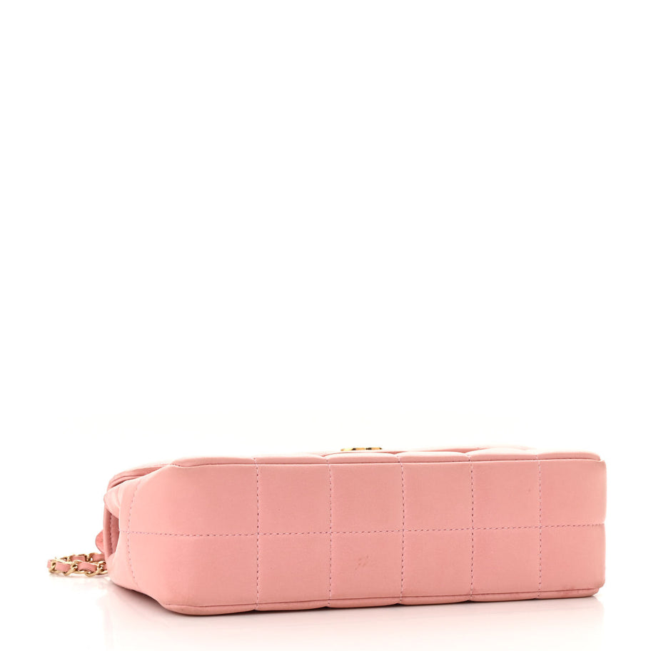 Chanel Lambskin Quilted Mini Chocolate Bar Camellia Flap Pink Image 4