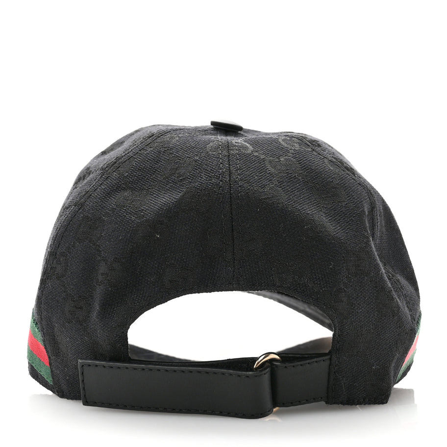 Gucci Monogram Web Baseball Hat XL Black Image 6