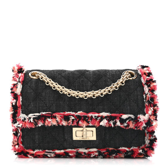  Chanel Denim Tweed 2.55 Reissue 224 Flap Black