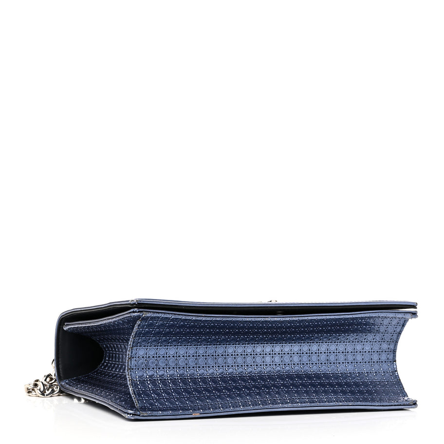 Christian Dior Patent Micro-Cannage Medium Diorama Flap Bag Blue Image 4