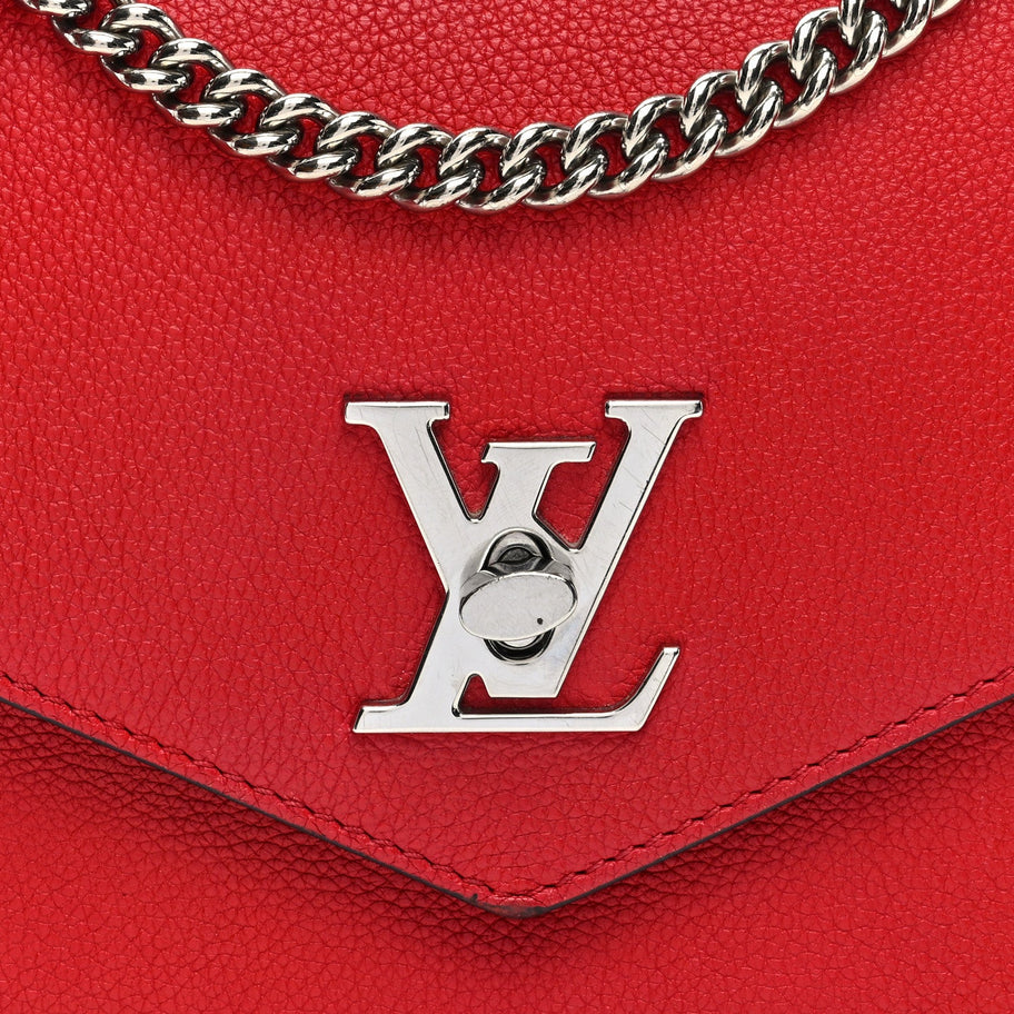 Louis Vuitton Soft Calfskin Mylockme Chain Bag BB Rubis Image 7