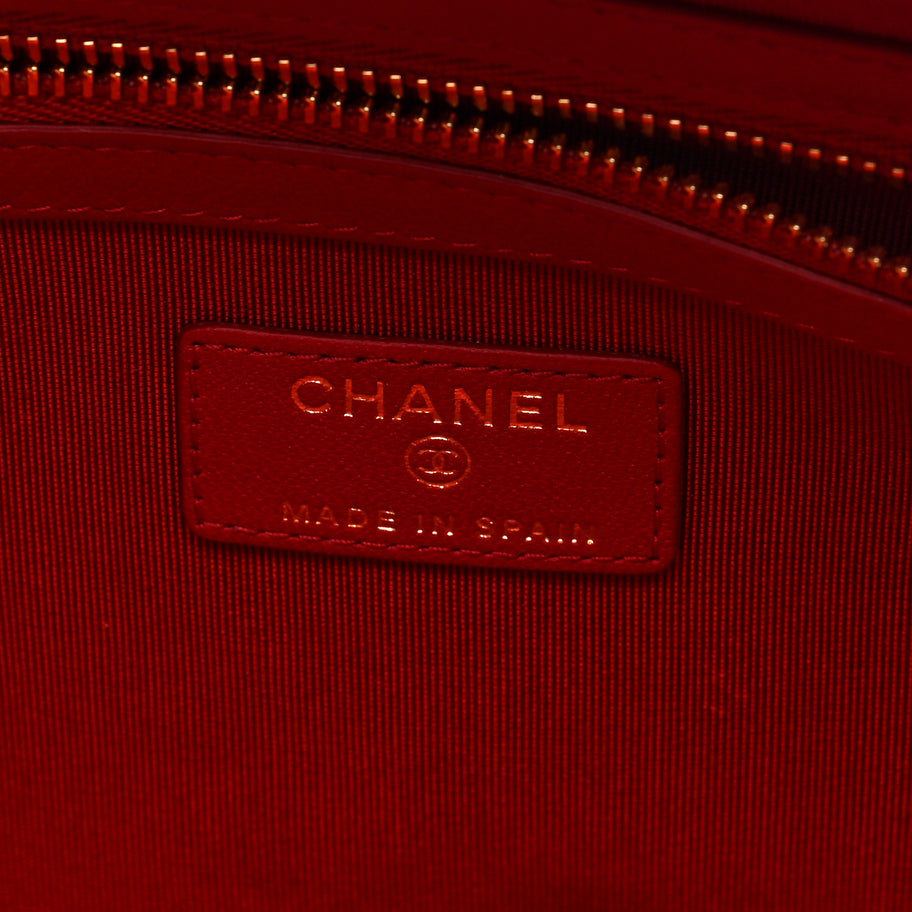 Chanel Lambskin Quilted 19 Medium Cosmetic Case Red Image 6