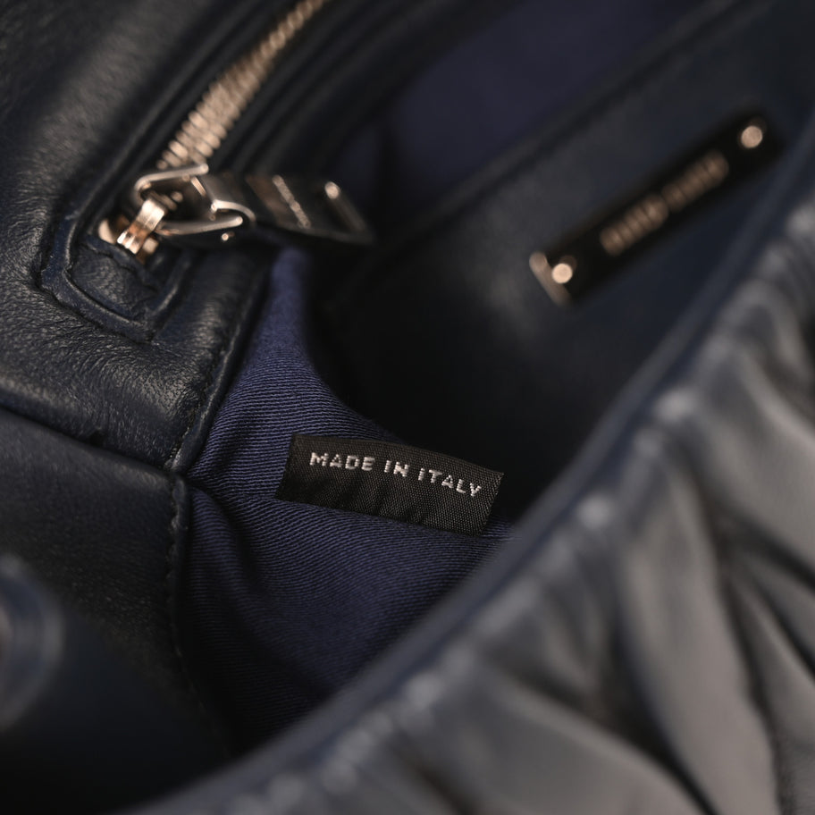 Miu Miu Nappa Matelasse Flap Bag Navy Image 7