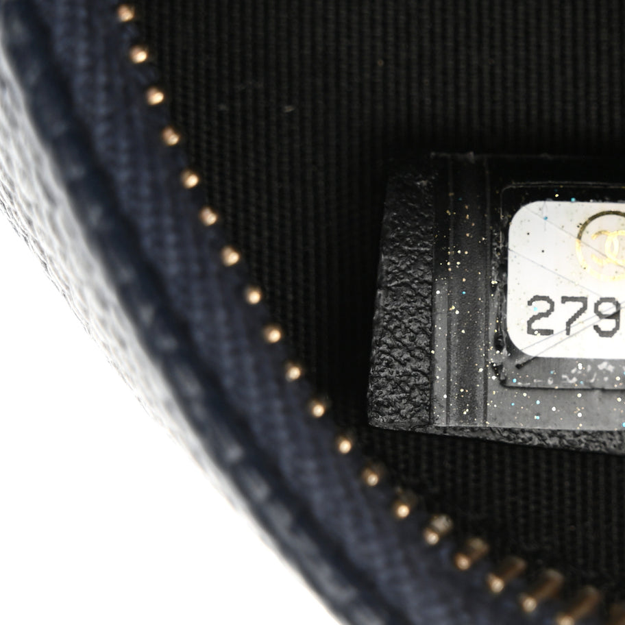 Chanel Caviar Quilted Round Filigree Crossbody Navy Black Image 7