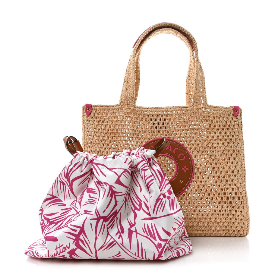 Louis Vuitton Raffia Calfskin Monaco OnTheGo MM Rose Image 3