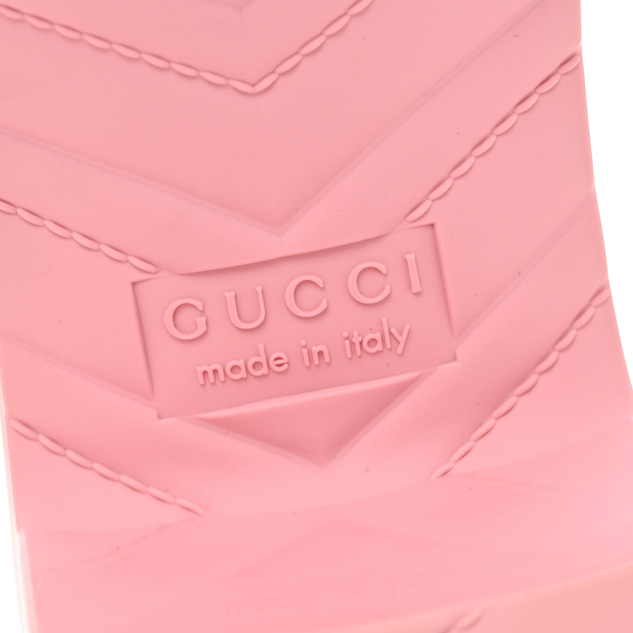 Gucci Rubber Logo Womens Platform 20/60mm Slide Sandals 39 Wild Rose Image 7