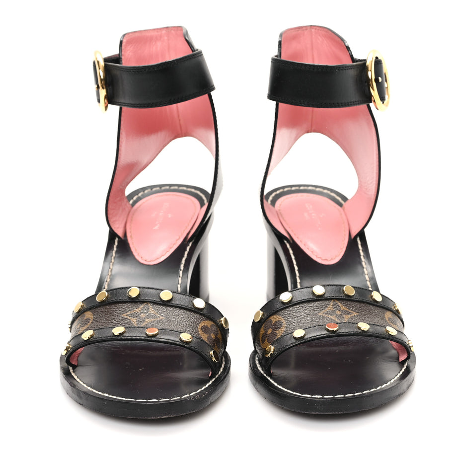 Louis Vuitton Calfskin Monogram Passenger Sandals Black Image 3