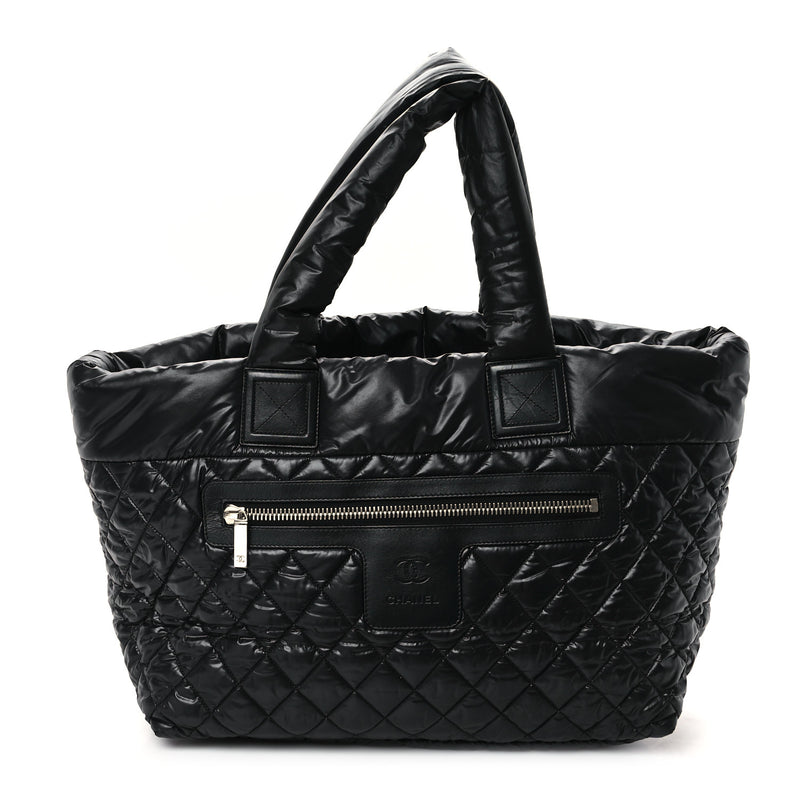  Chanel Nylon Quilted Large Coco Cocoon Tote Black