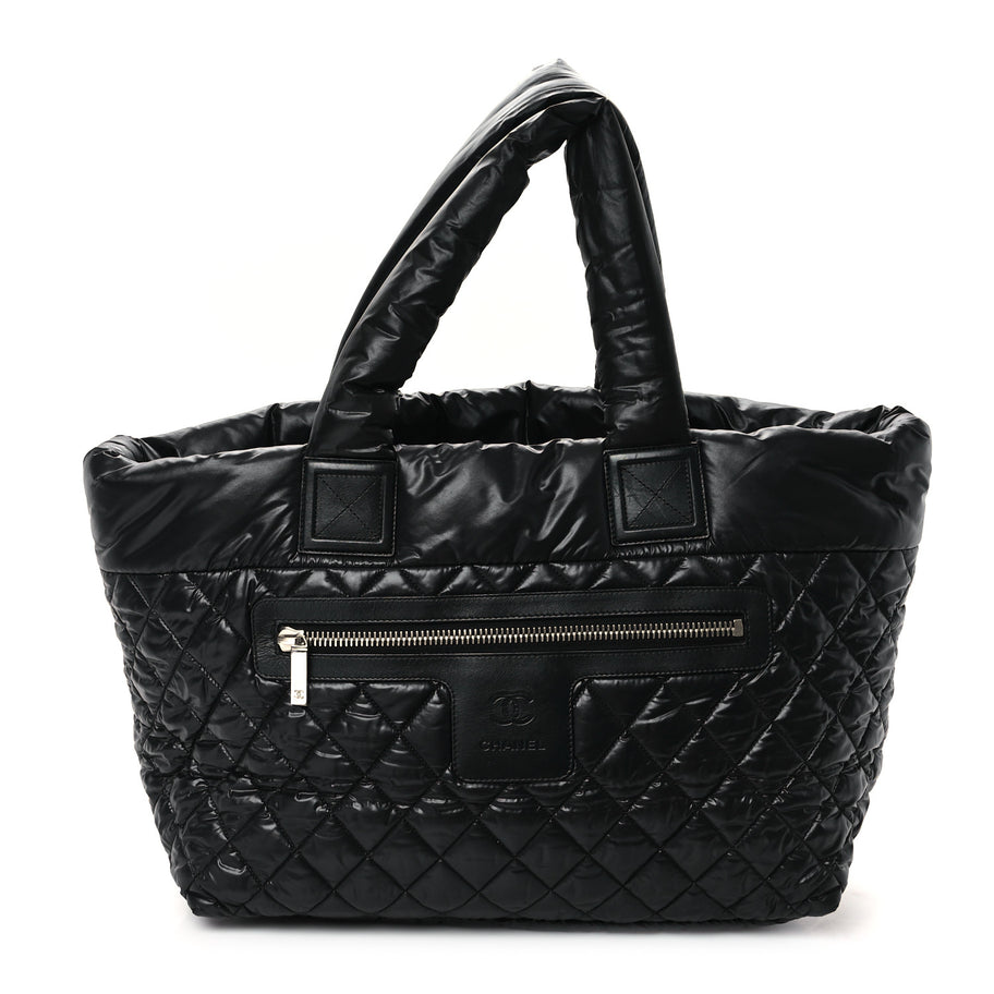 Chanel Nylon Quilted Large Coco Cocoon Tote Black Image 1
