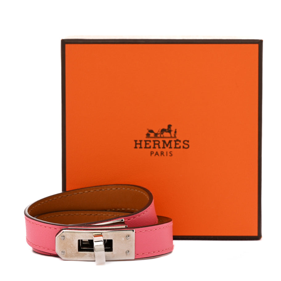 Hermes Swift Kelly Double Tour Bracelet T2  Rose Azalee Image 6