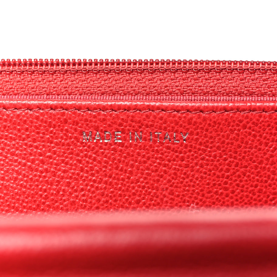Chanel Grained Calfskin Quilted CC Box Wallet On Chain WOC Red Image 7