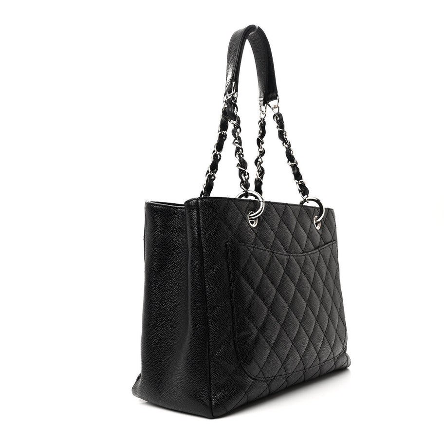 Chanel Caviar Quilted Grand Shopping Tote GST Black Image 3