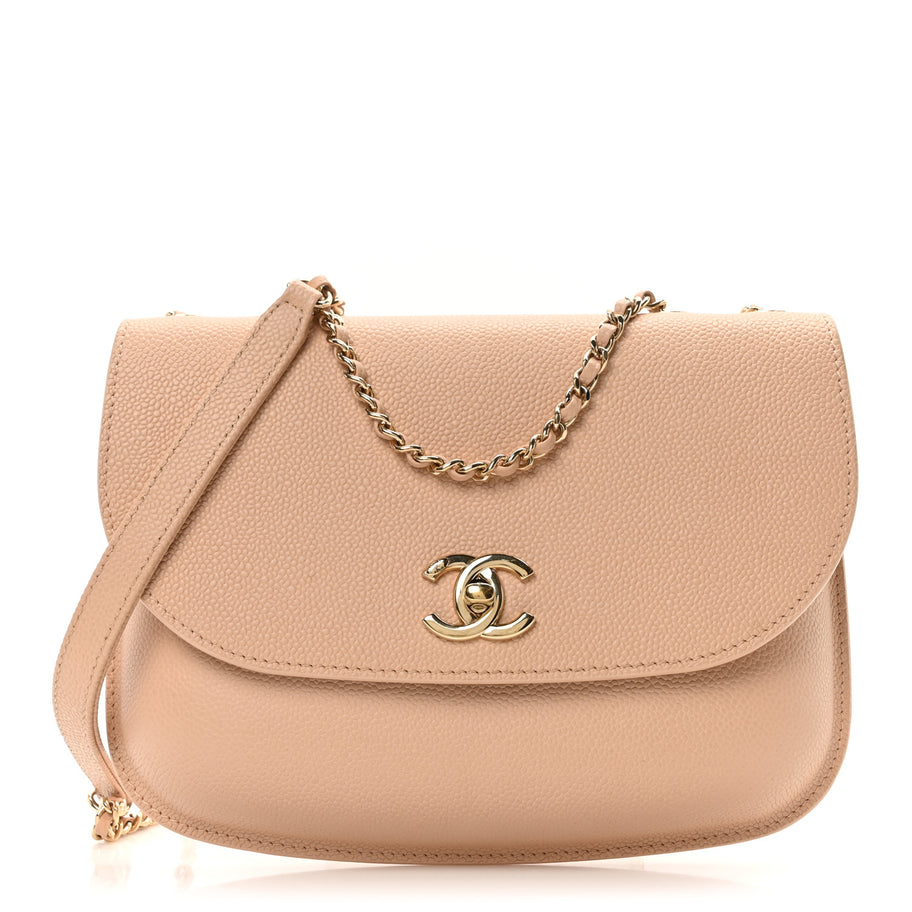 Chanel Caviar Mini Chain Flap Bag Beige Image 1