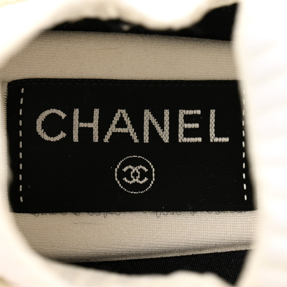 Chanel Mesh Suede Fabric Womens CC Sneakers 36 White Ivory Light Beige Image 6