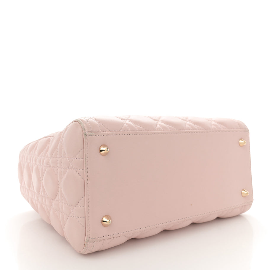 Christian Dior Lambskin Cannage Medium Lady Dior Light Pink Image 4
