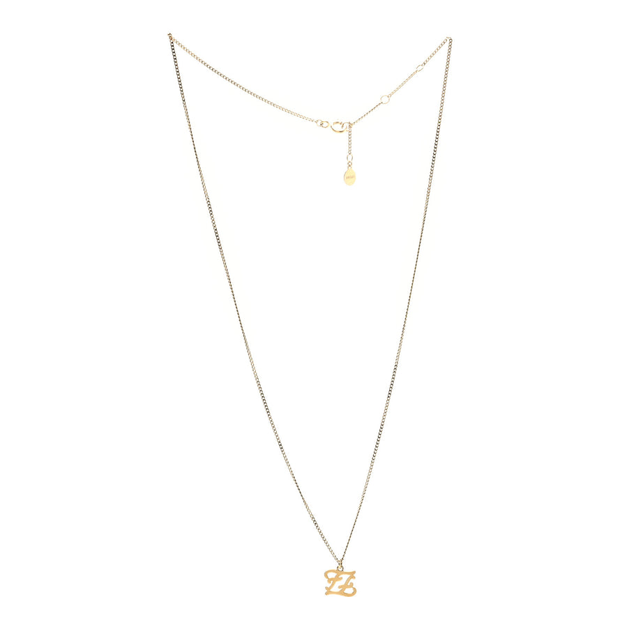 Fendi Metal Karligraphy Necklace Gold Image 3